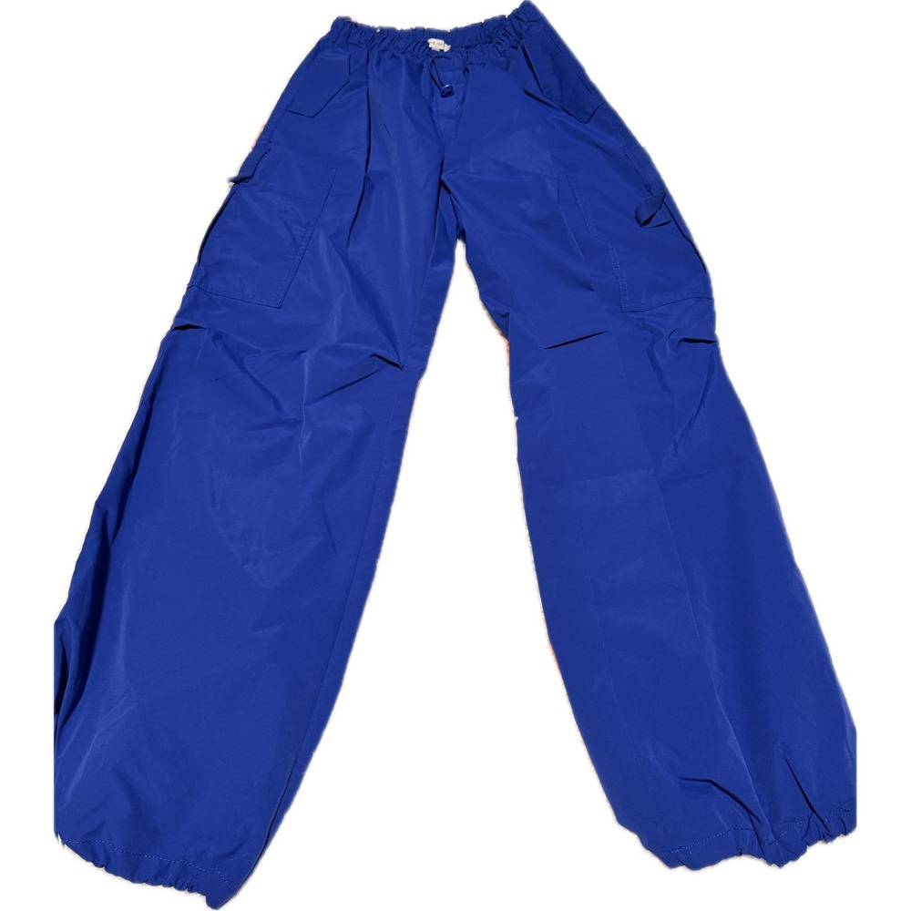 Love Tree Royal Blue Cargo Parachute Pants Wide Leg Utility Streetwear Large